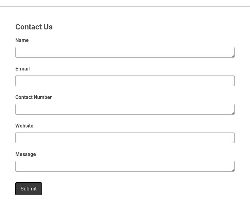 Contact Form with Fancy Header and Footer Template form template