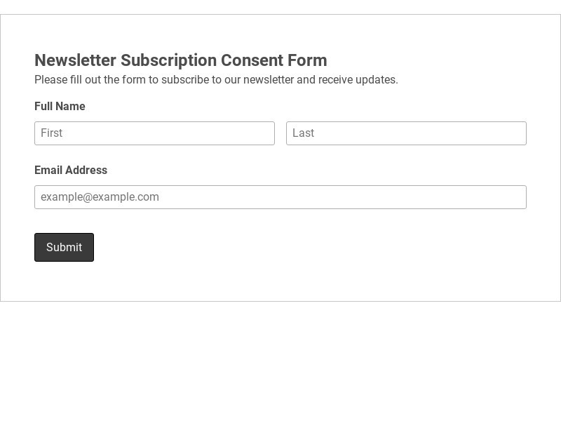 Newsletter Subscription Consent Form Template form template