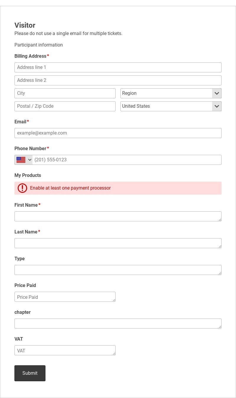 Summit Registration Form Template form template