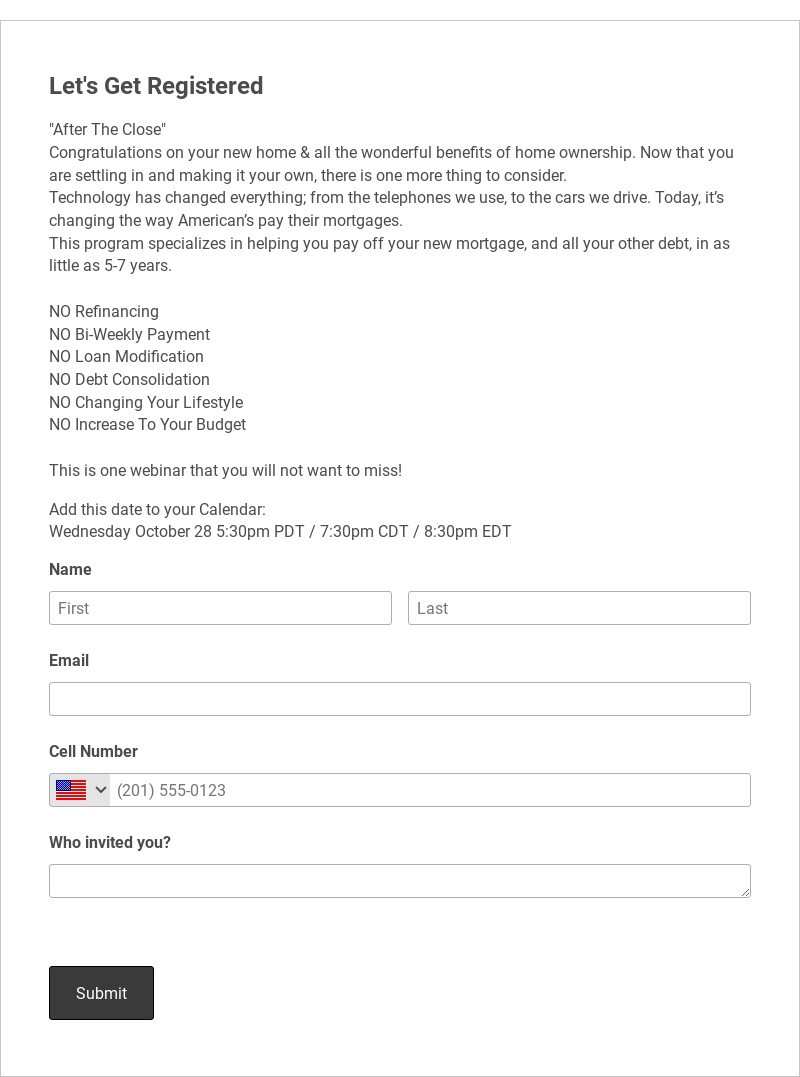 ATC Registration Template form template