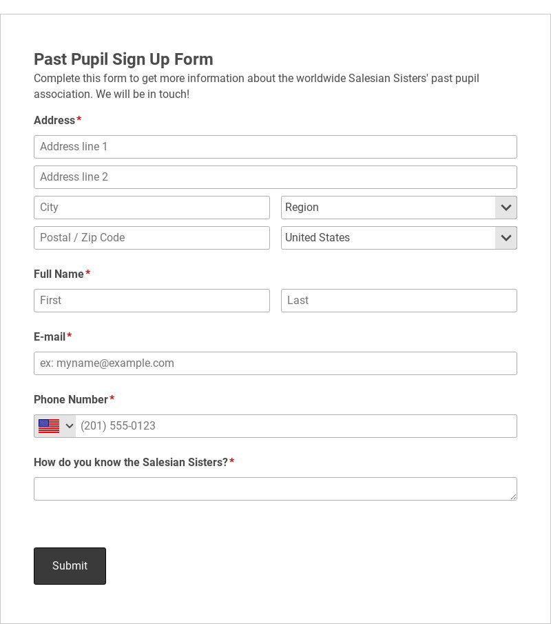 Alumni Membership Registration Form Template form template