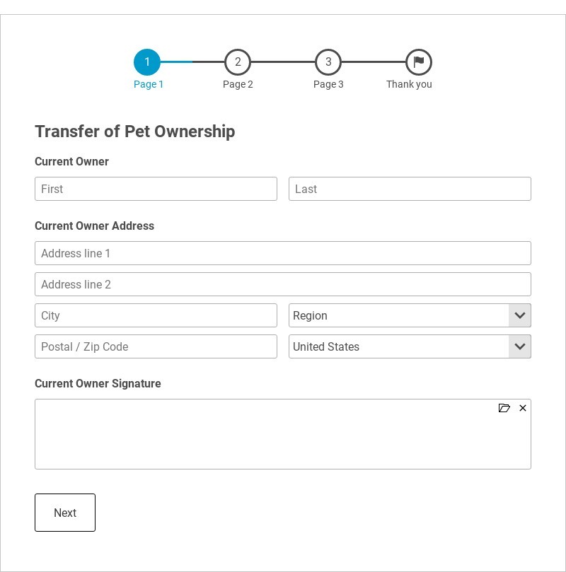 Transfer of Pet Ownership Template