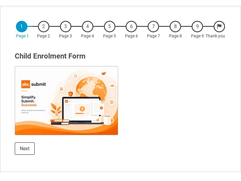SAN Child Enrolment Form (All Venues) Template