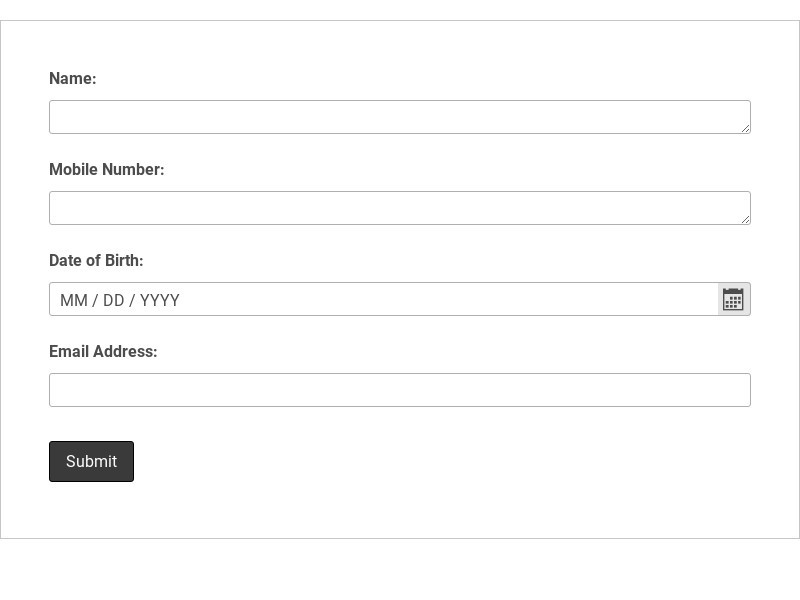 Mailing Notification Signup Form Template form template