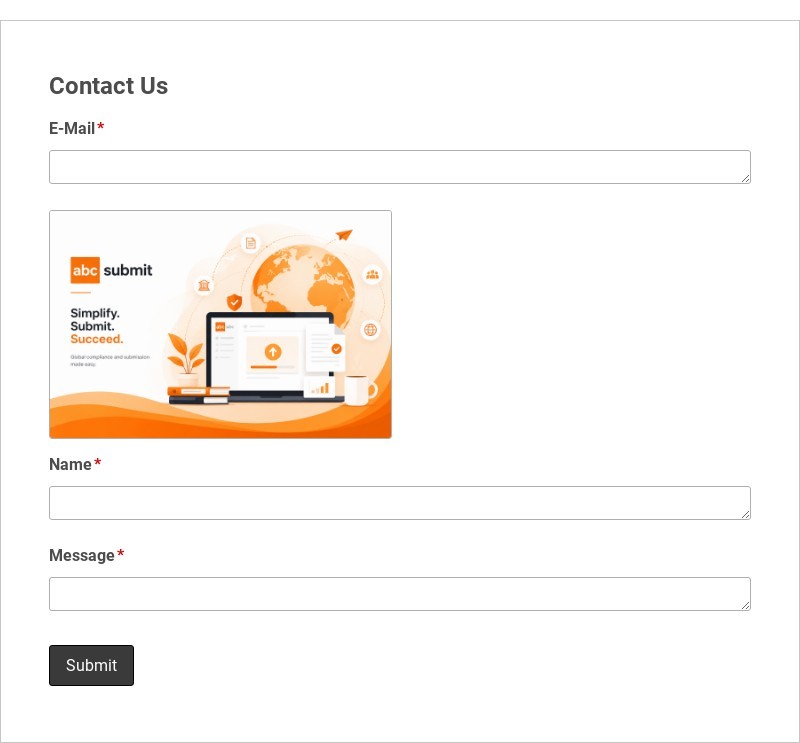 Contact Form With Vanilla Theme Template form template