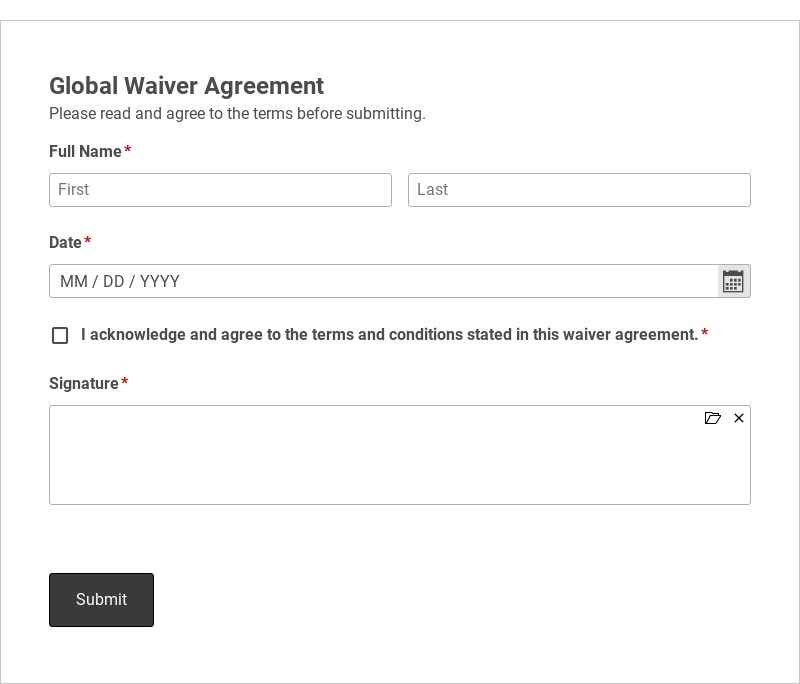 Global Waiver Agreement Template form template