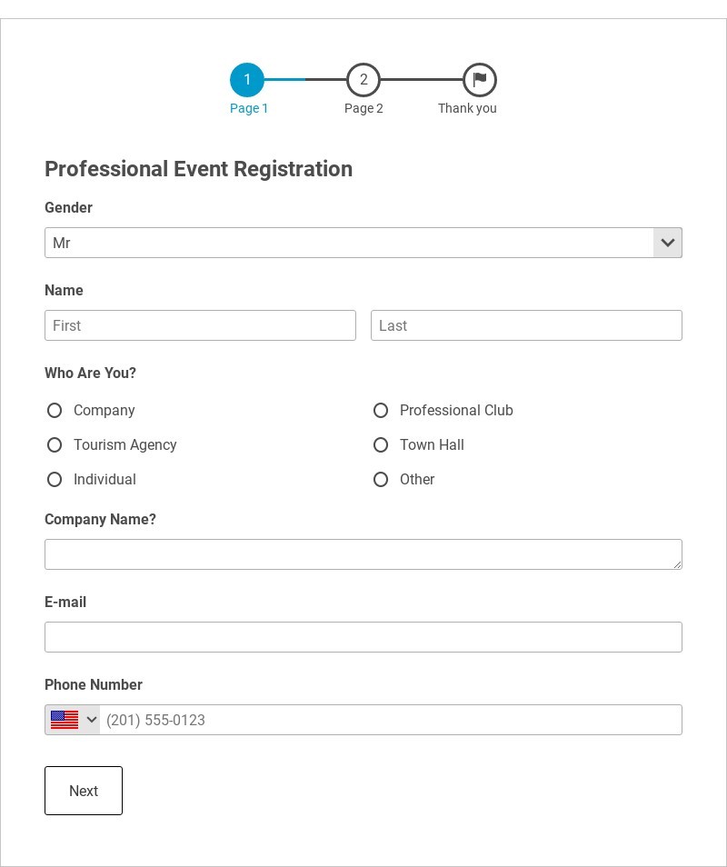 Professional Event Registration Form Template form template