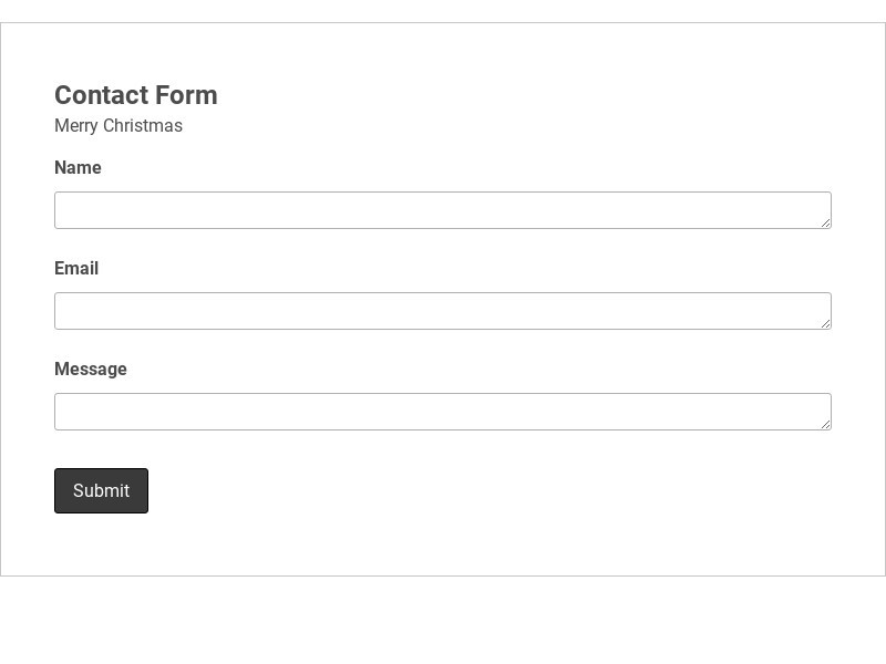Santa Claus Contact Form Template form template
