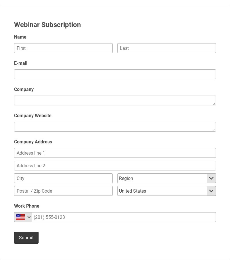 Webinar Sign-up Form Template