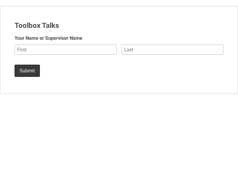 Toolbox Talks Sign In Form Template form template